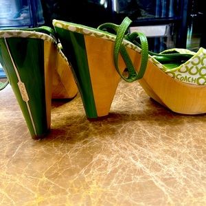 Coach sandals with 4 inch wedge heel